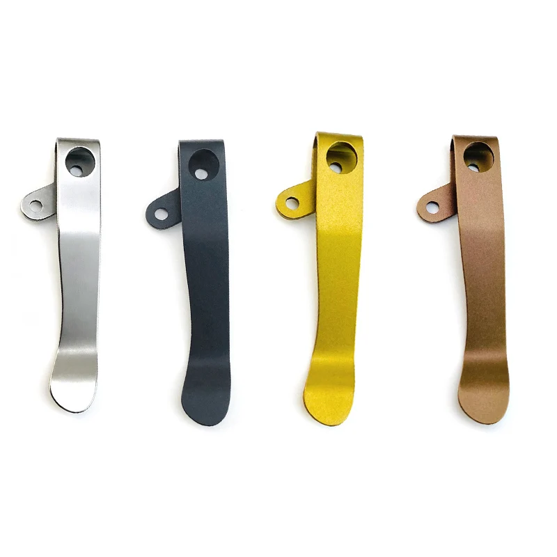 4 Colors Custom Titanium Alloy Made Knife Pocket Clip Back Clamp for ColdSteel AD-10 Knives AD10 DIY Making Accessories Parts