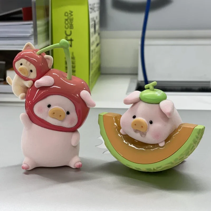 Figuras de acción de la serie Lulu Piggy Fruit, estatua bonita, modelo de dibujos animados, muñecos coleccionables, adornos, juguetes, regalos sorpresa para niñas