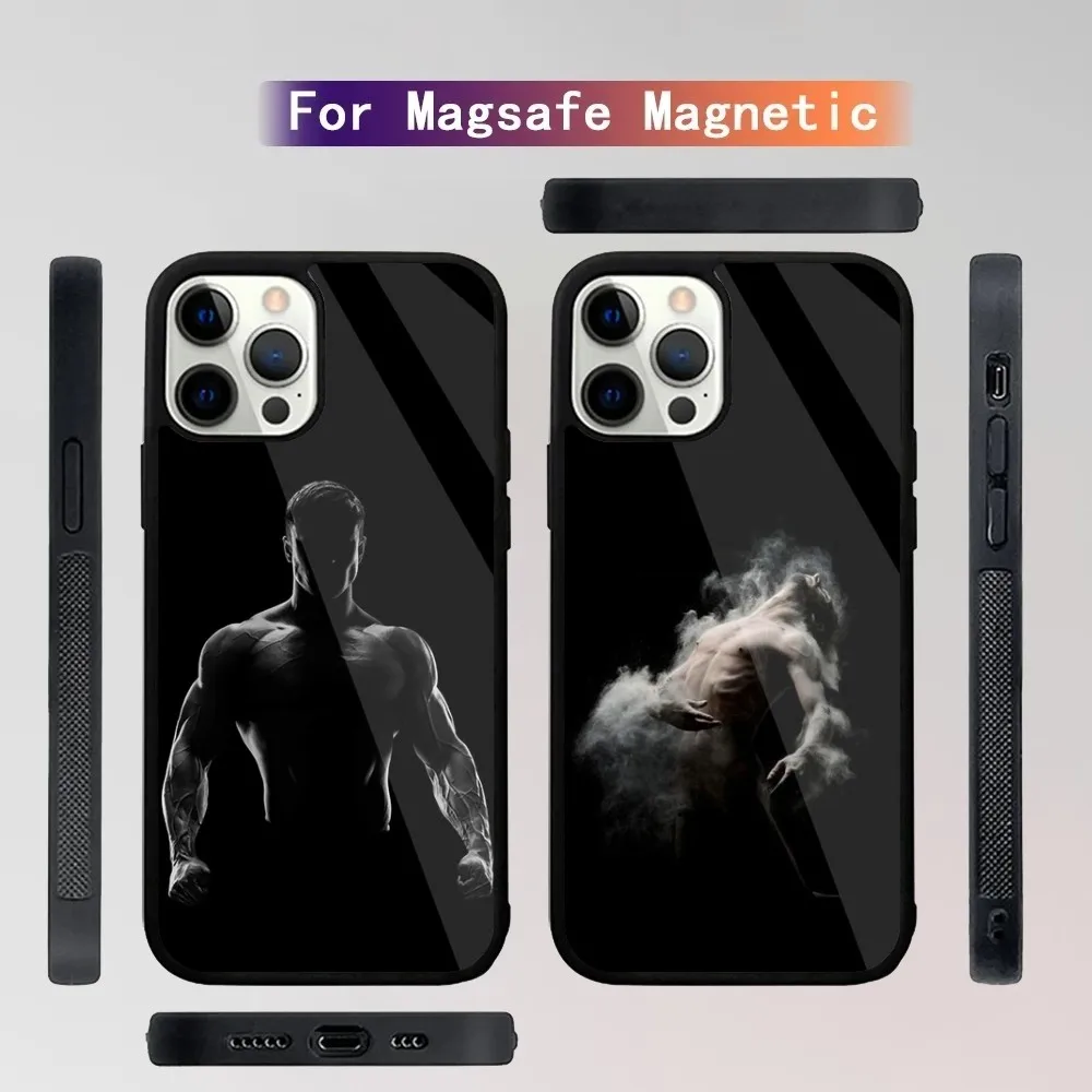 Bodybuilding Gym Fitness Phone Case For iPhone 15,14,13,12,11,Plus,Pro,Max Mini Magsafe Magnetic Wireless Charging