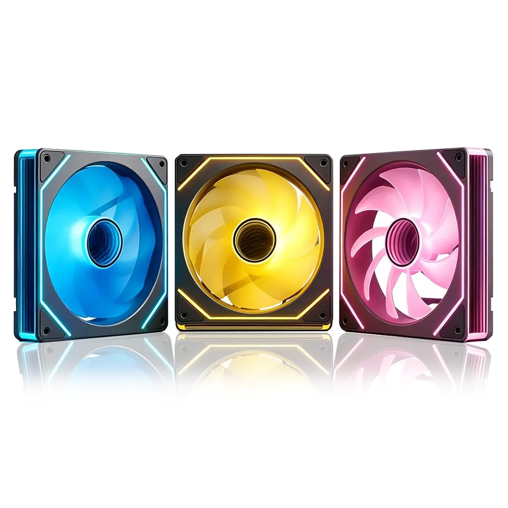 3-Pack 140mm ARGB Case Fan, Infinity Mirror Light Effect Design Cooling Fan, 140mm CPU PWM Fan