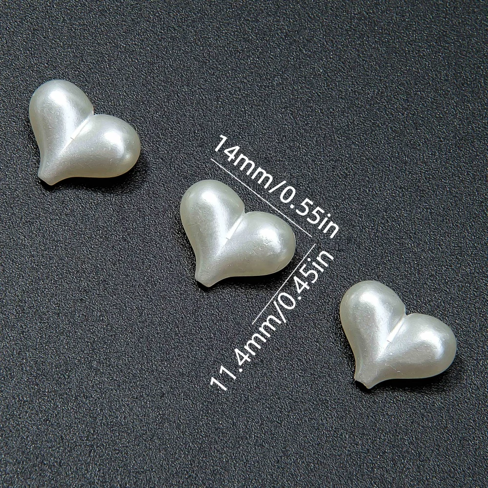 14mm 55/105 large peach heart beads, beige, suitable for DIY jewelry making, necklace, bracelet, earring,