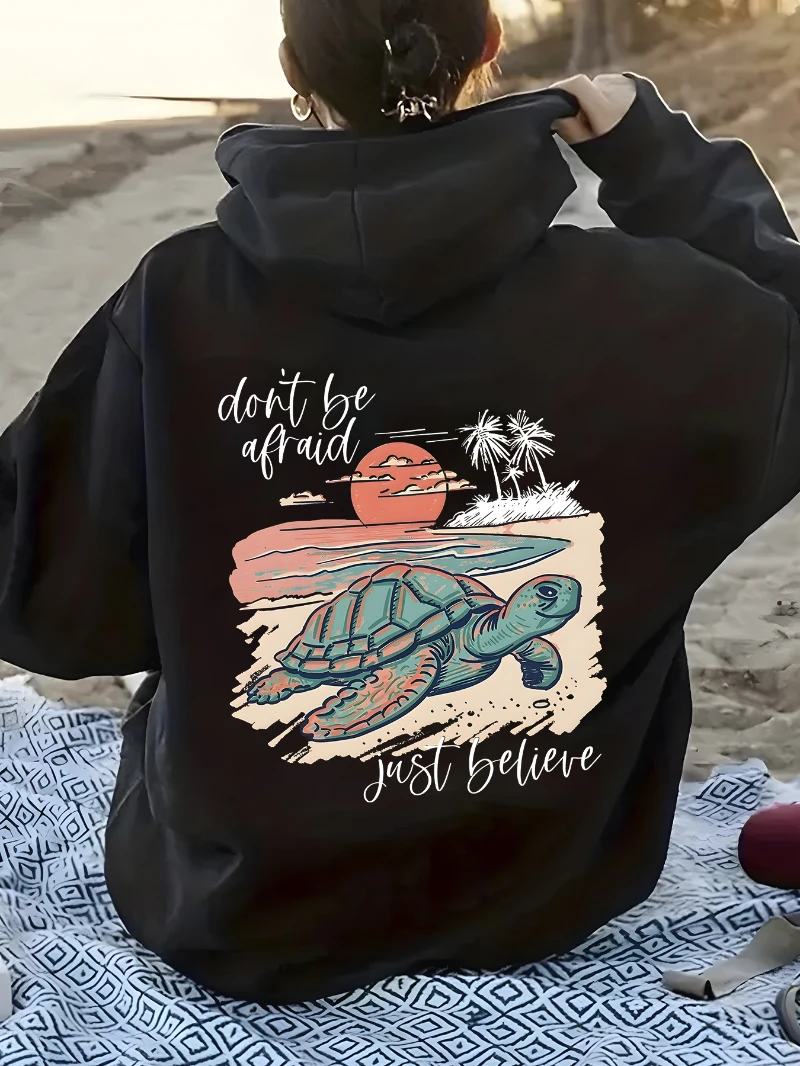 

2025 Autumn and Winter Women's Casual Hoodie _ Believe_ Print Loose Fit High-end Luxury Is for Both Men and Women Top Y2k