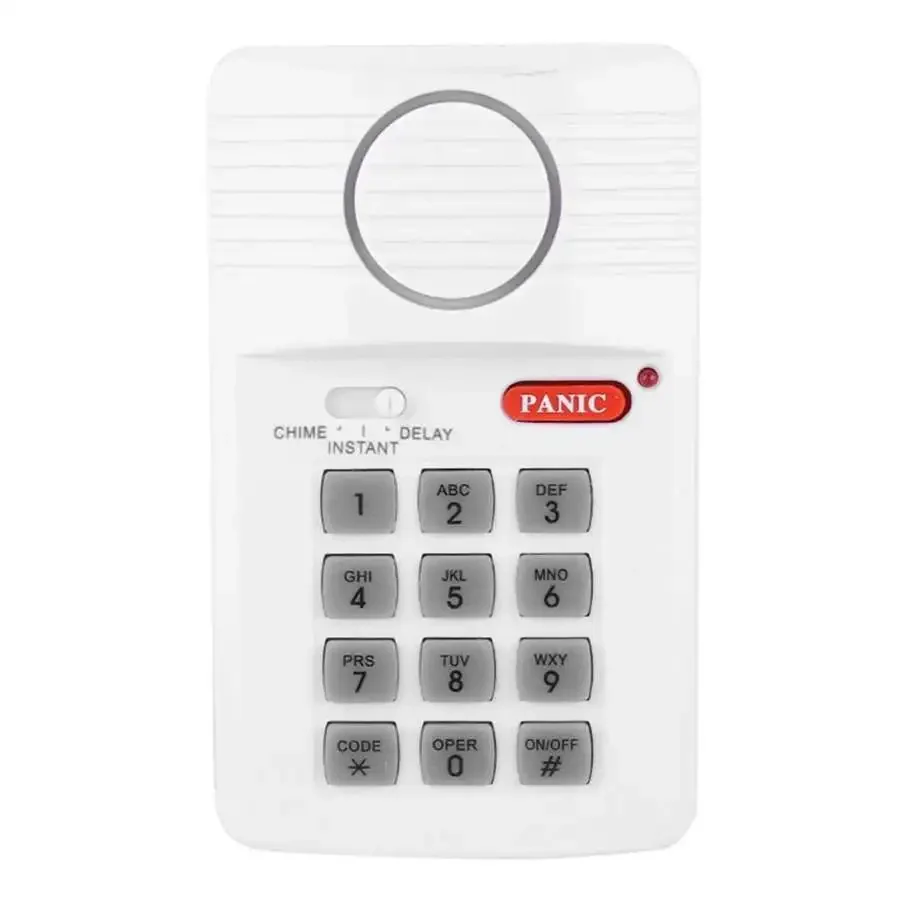 Security Keypad Door Alarm System 3 Settings with Panic Button for Garage Alarm Systems Home Office