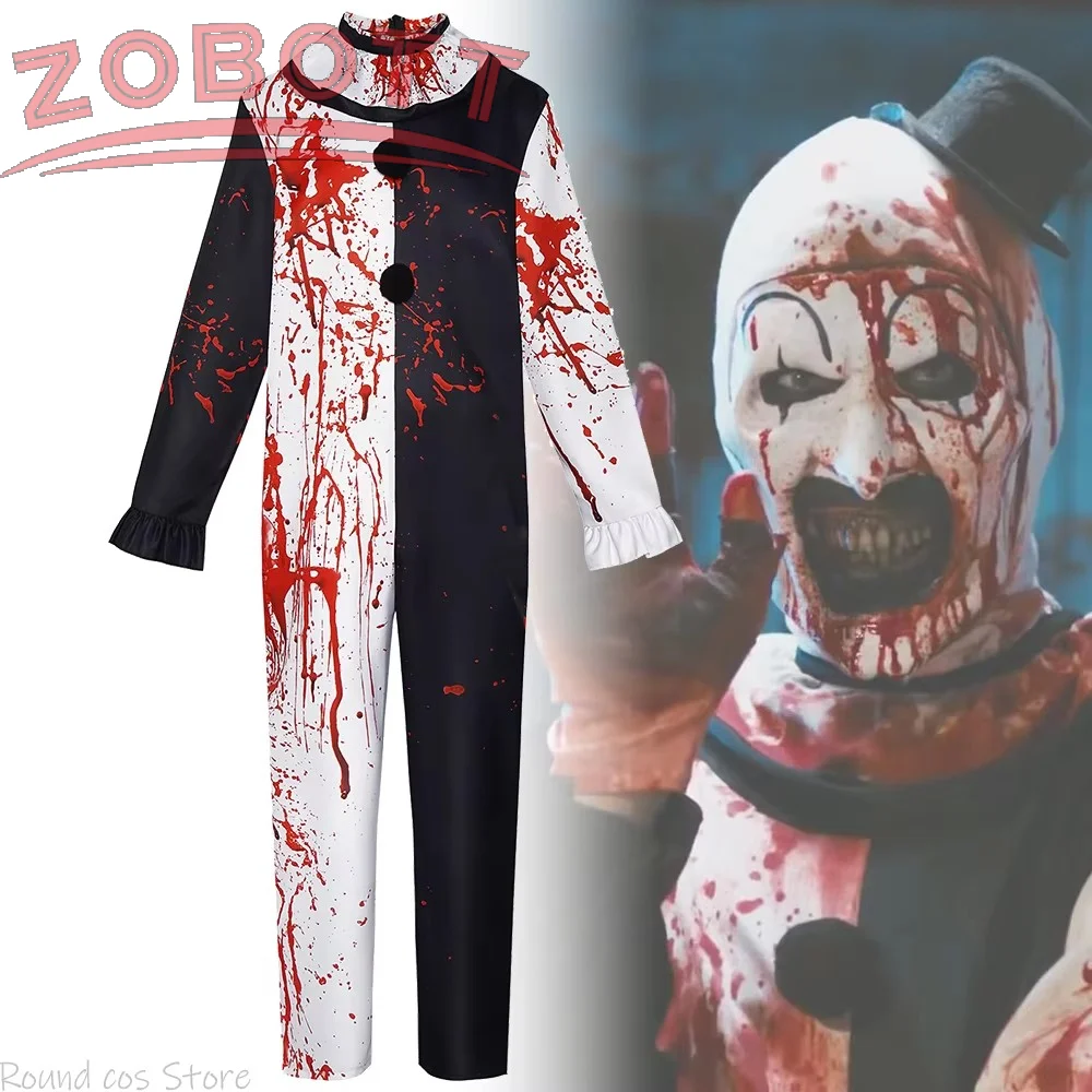 

Художественный костюм клоуна для косплея по мотивам фильма «ужас», костюм для косплея, комбинезон, маска, костюмы на Хэллоуин, маска для мужчин и женщин