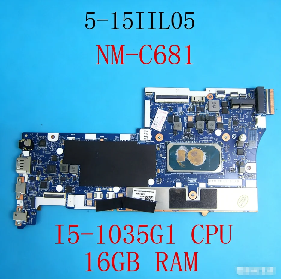 

Материнская плата yourui 5B20S44045 для ноутбука Lenovo Ideapad 5-15IIL05 с процессором I5-1035G1, 16 ГБ ОЗУ, NM-C681 GS557 GS558, полностью протестирована