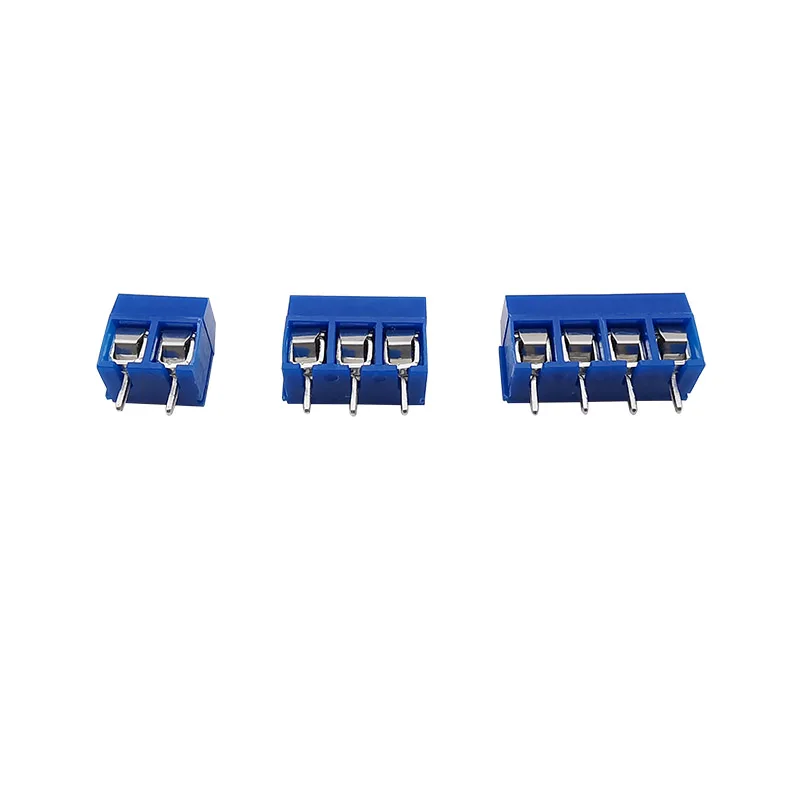 10Pcs KF-301 Pitch 5.0mm 2/3/4 Pin PCB Screw Terminal Block Connector Blue Straight Pin Screw PCB Terminal Block Wire Connectors