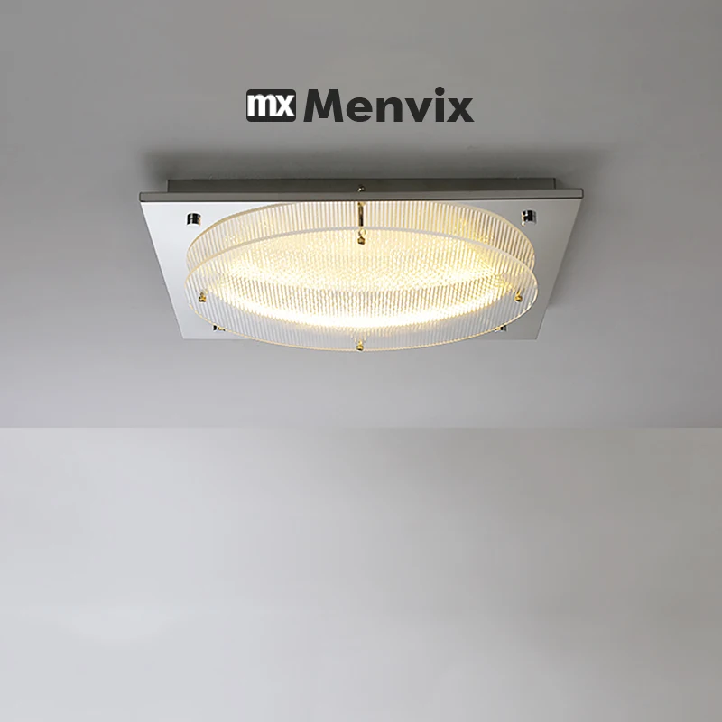 Modern LED Ceiling Light Home Lighting Silvery Suitable for Living Room Bedroom Lustre Dining Room Dimming Indoor Square Lamp