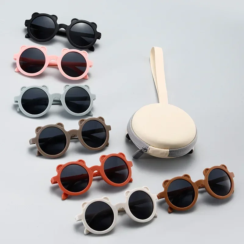 Cute Little Bear Folding Children's Sunglasses Boys Girls Sun Protection Sun Glasses Fashion Baby UV Protection Kids Eyewear