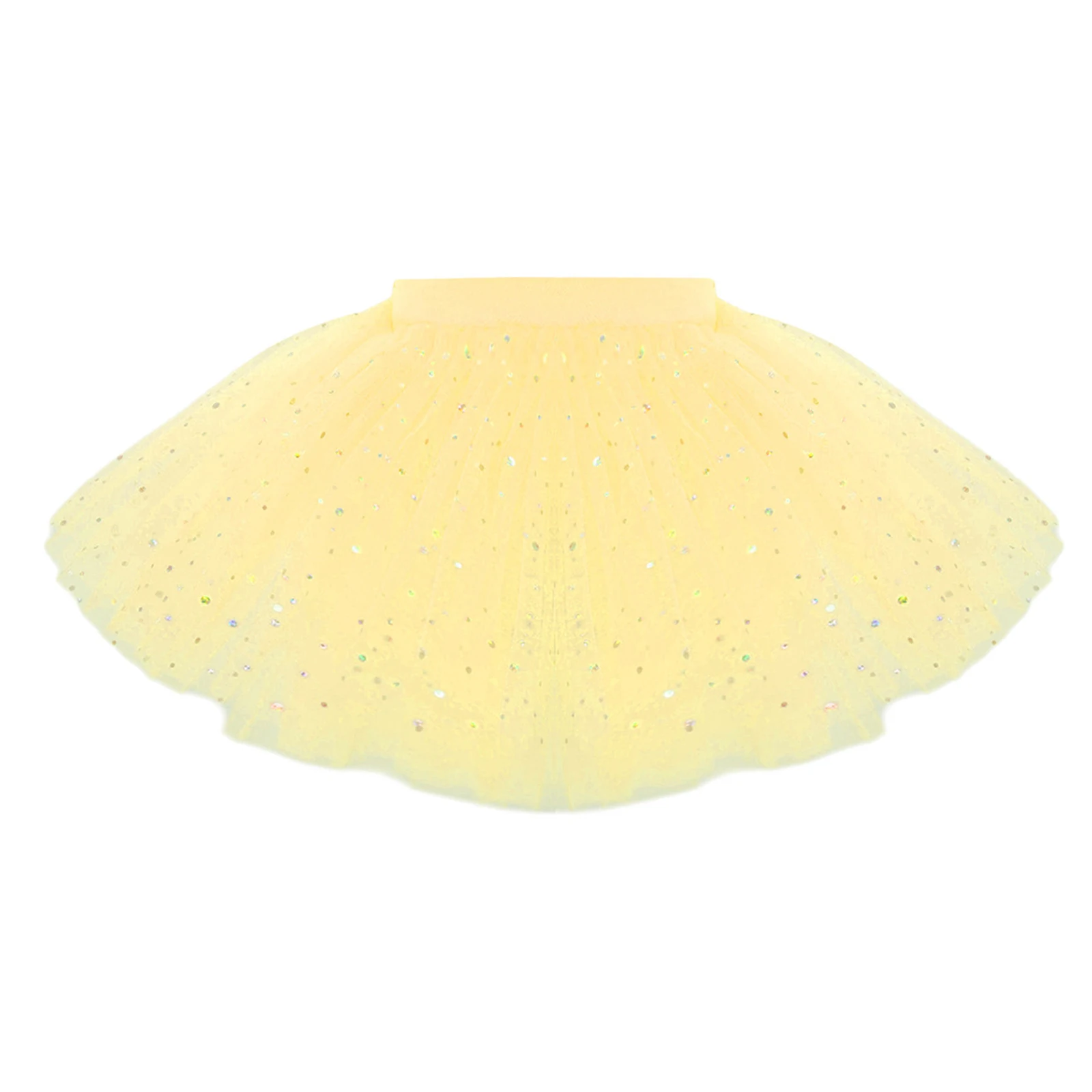 Dance Skirts Tutu for Girls Sequin Skirt with Elastic Waist Layered Tulle Ballet Dance Princess Dress Birthday Outfit Dancewear