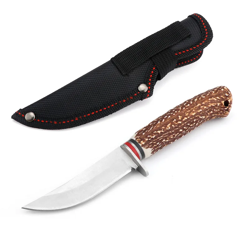 Outdoor Straight Knife - Bone Imitation Handle | Multi-Functional High Hardness Pocket Fixed Blade | Exceptional Grip view 2