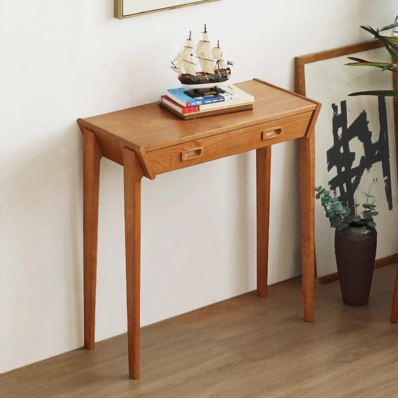 

Nordic Retro Console Tables With Drawers Premium Rustic Rectangle Console Tables Multi-functional Design Bureau Furniture Home