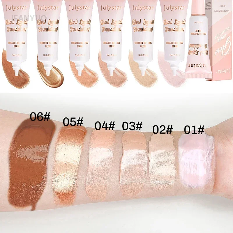 Liquid Pearlescent Foundation High Coverage Concealer 3D Contour Shadow Waterproof Lasting Brighten Shiny Face Body Highlighter