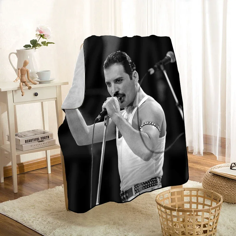 HEARMNY Freddie Mercury Blanket Super Soft Warm Microfiber Fabric Blanket For Couch Throw Travel Adult Blanket