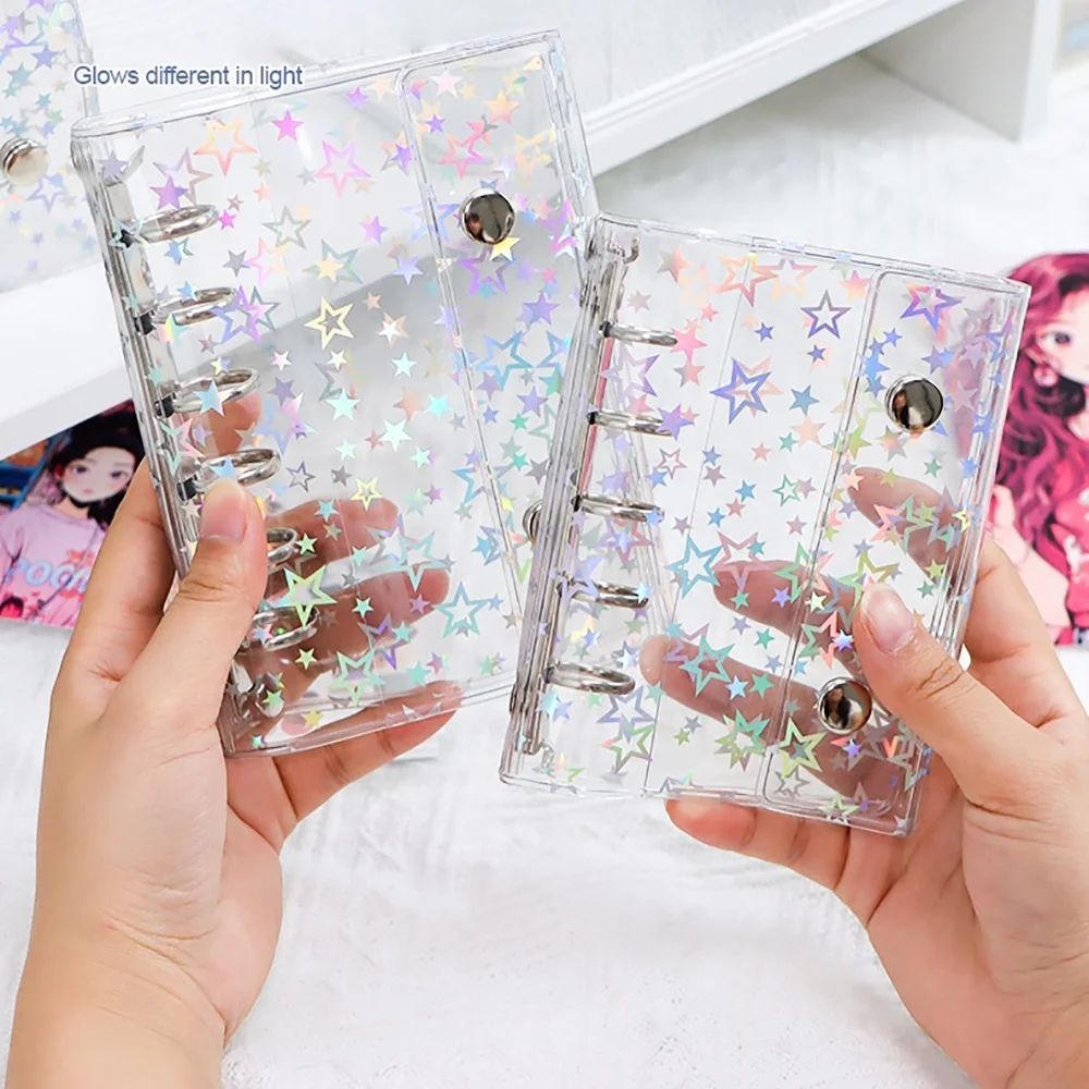 M5 A6 A7 Budget Binder Cover Clear Glitter PVC Binder Refillable Notebook for Photos Pictures Albums Planner Folder Organizer image 5
