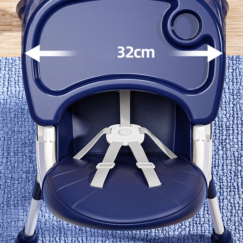 كرسي طعام للأطفال قابل للطي كرسي مرتفع للأطفال لمدة 6 أشهر بالإضافة إلى حامل أكواب مبطن ومسند للقدمين #2