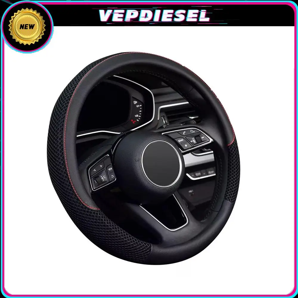 

New High Quality Car Steering Wheel Cover Ice Silk Black For All Car Medium Sized Flyers With Diameters Ranging From 14.5"To 15"