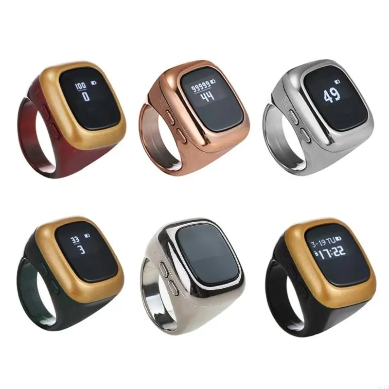 

M17D Lightweight Finger Counter with Large OLED Display 4-Channel Multifunctional Finger Ring Counter for Convenient Use