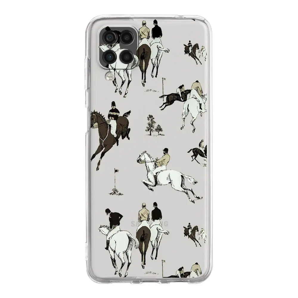 Animal Art Horse Phone Case for Samsung A13 A15 A25 A35 A51 A55 A71 A21S A11 A31 A41 A23 A53 A73 A32 5G A03S A05s Clear Cover