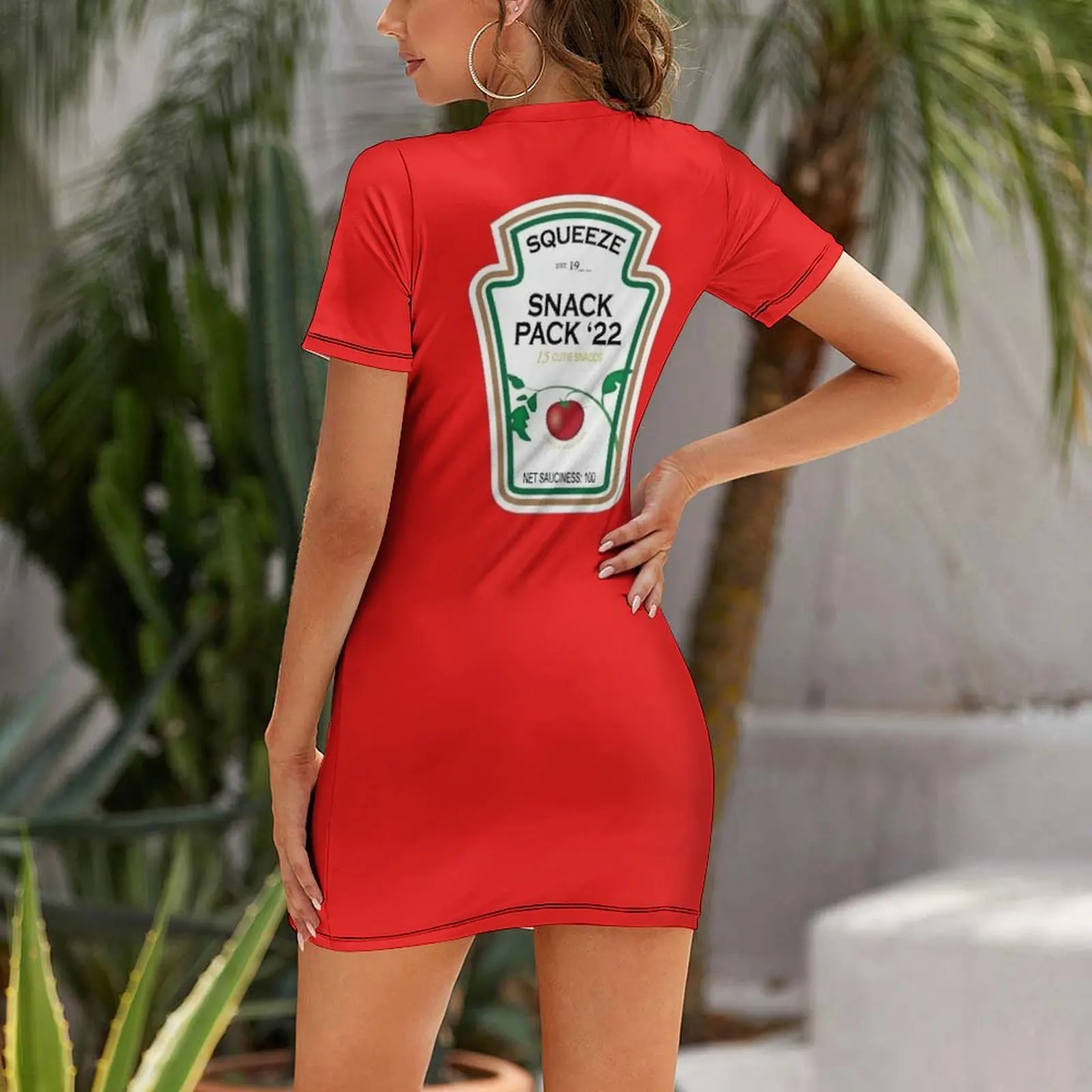 SNACK PACK '22 Ketchup - contact FancyHatPenguin on FB to get your own! Short Sleeved Dress women formal occasion dresses Dress