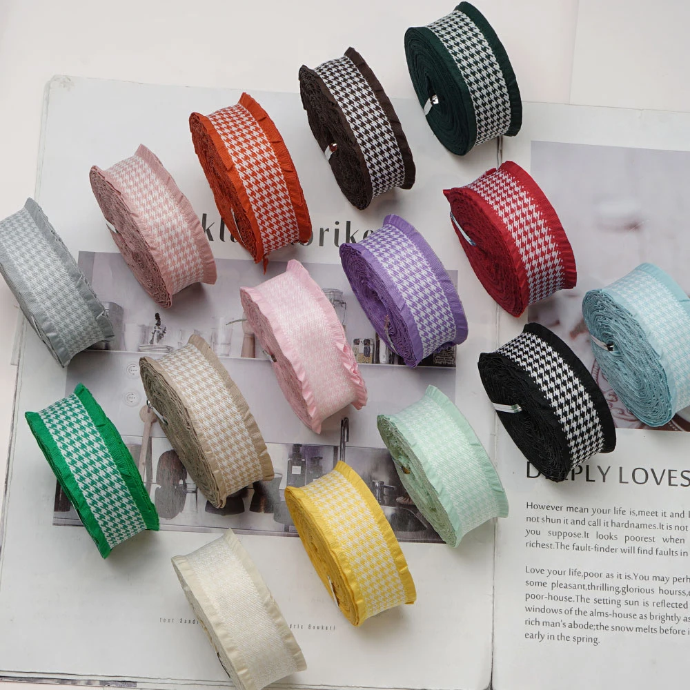 DIY 10mm 25mm 38mm Lattice Lace Ribbon For Craft Supplies Sewing Accessories Kid Bow 5 Yards. R019