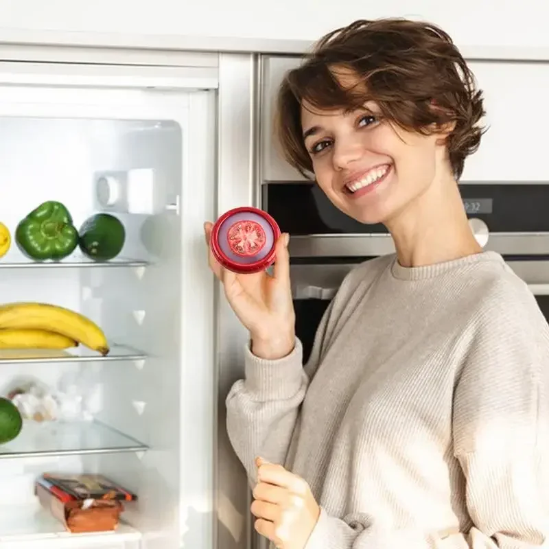 4Pcs/set Silicone Fruit Storage Box Refrigerator Mini Avocado Onion Sealed Film Food Storage Box For Keep Fresh Vegetable Fruit
