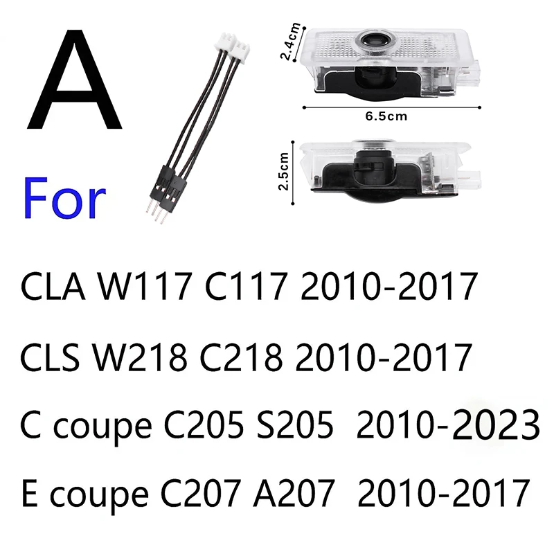 2Pcs Led Car Door Welcome Light Logo Projector For Mercedes Benz W177 W213 W246 GLB GLC GLA GLS GLE1 W212 W205 AMG ML W176 W166