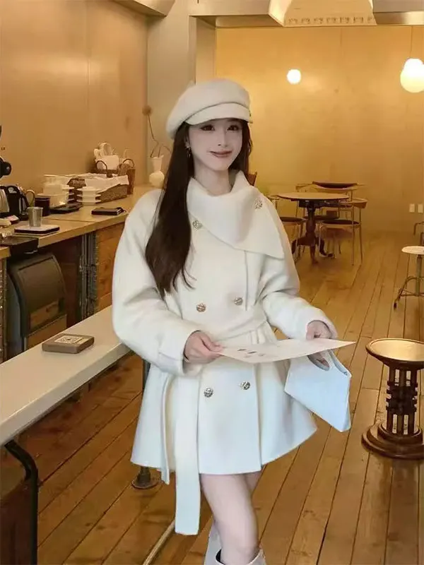 

Женская шерстяная куртка Ele ort: весенняя модная приталенная модель с воротником-стойкой, утепленная, для повседневной носки