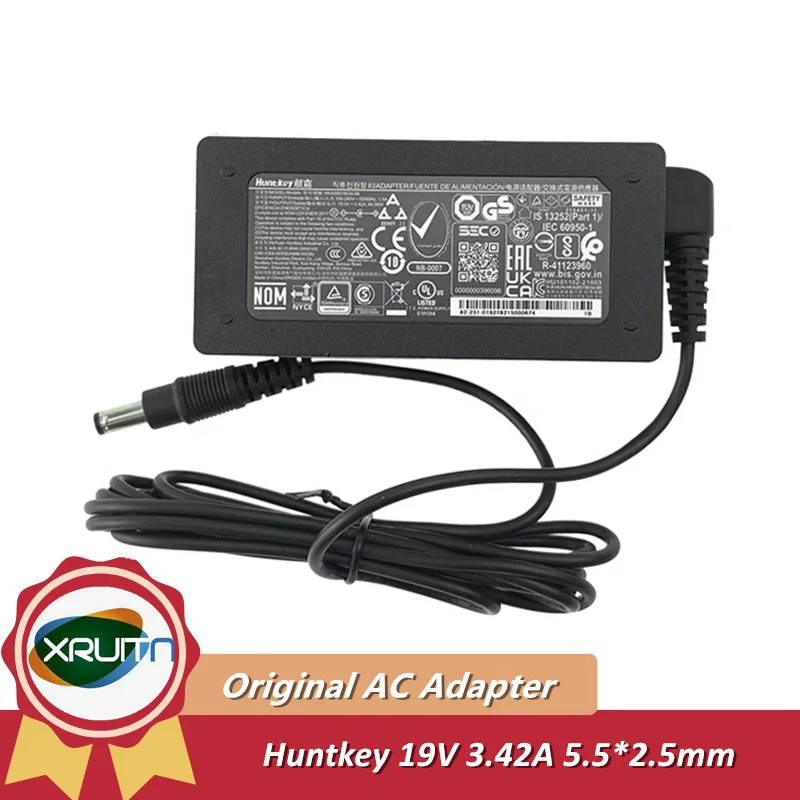 

Original Huntkey 19V 3.42A 65W HKA06519034-6K HKA-06519034-6K AC DC Adapter For Intel NUC NUC11ATKC4 Laptop Power Supply Charger