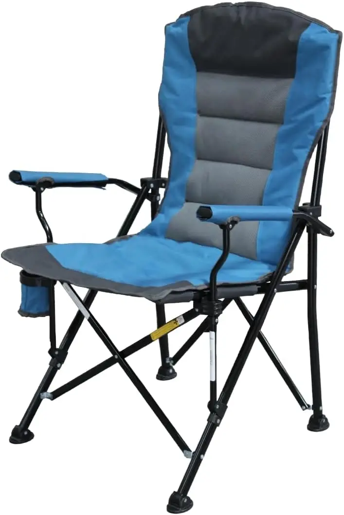 

Sports High Back Deluxe Padded Folding Chair with Extra Wide Backrest, Padded Seat, Armrests & Cup Holder, Portable Outd