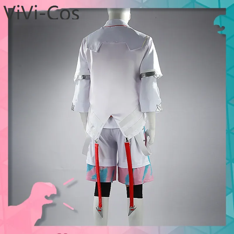 ViVi-Cos Vtuber Nijisanji Akagi Wen Before/After Transformation Game Suit Handsome Cosplay Costume Halloween Party Outfit