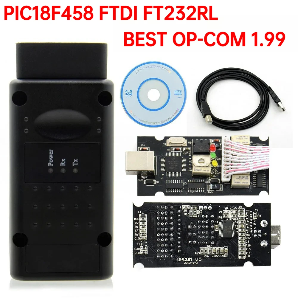 NEW V1.99 FOR OPCOM V5 For Opel 2021 OP COM FTDI FT232RL flash firmware update Car Diagnostic Cable OP-COM PIC18F458 CAN BUS OBD