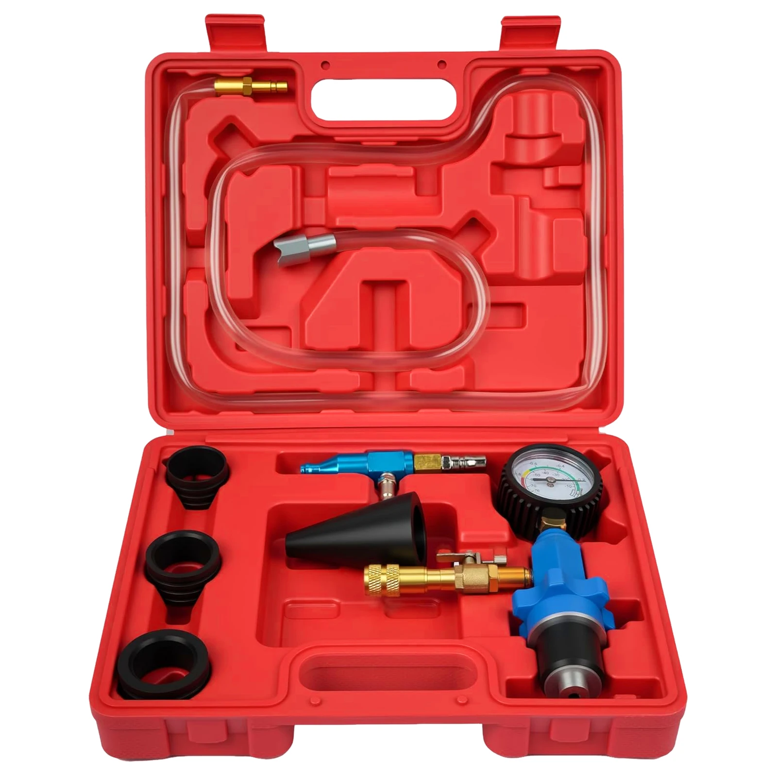 

Cooling System Vacuum Purge Radiator Coolant Refill Tool Kit Antifreeze Change Filler Set for Car Van SUV Truck