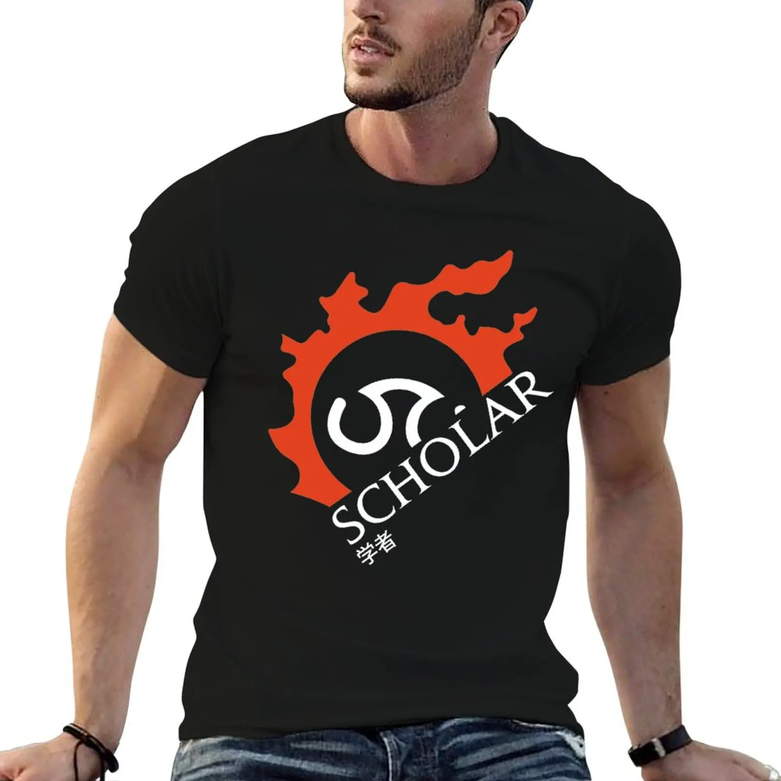 T-shirt homme en coton, t-shirt de luxe, t-shirt imprimé personnalisé, Scholar - For Warriors of Light _amp_ Darkness