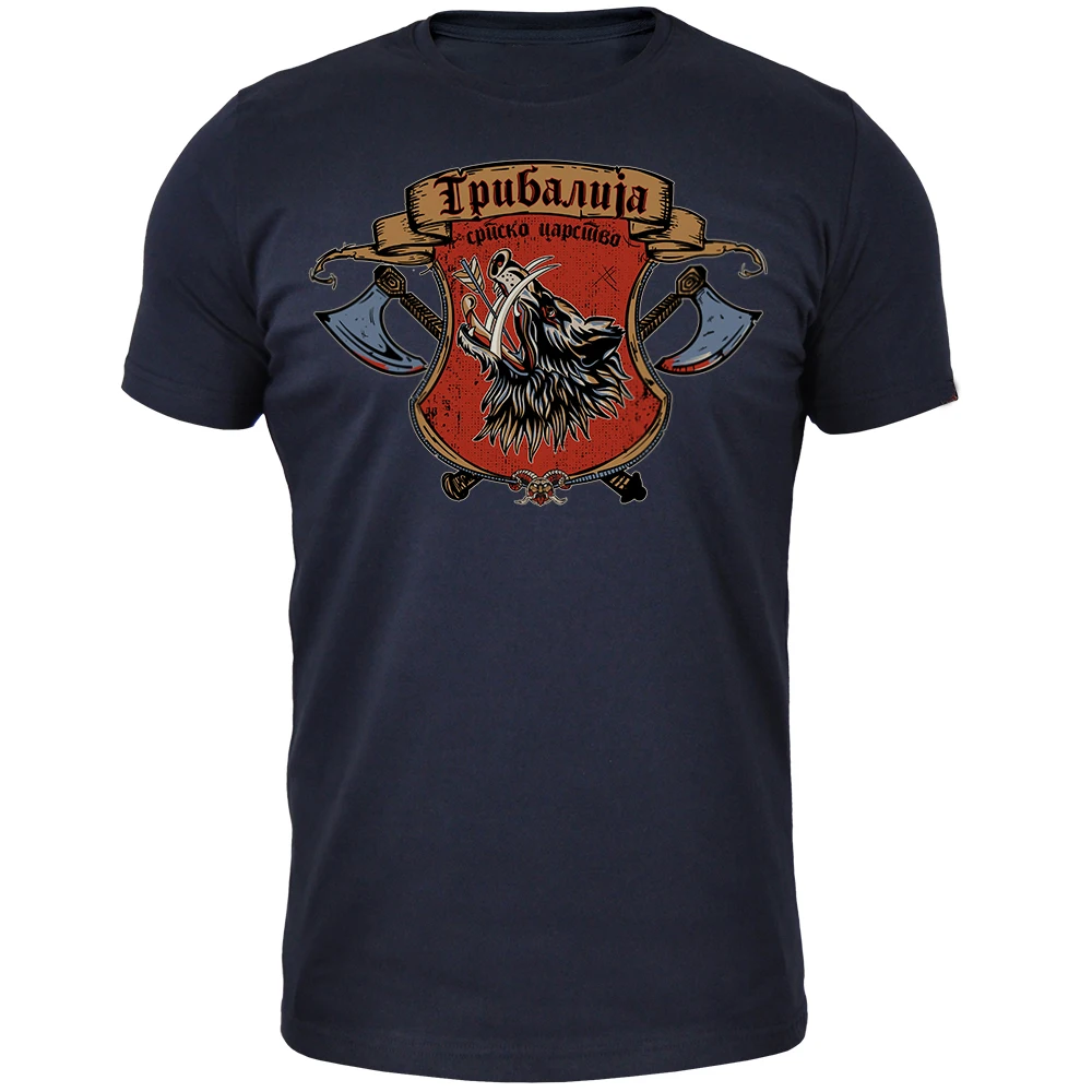 Tribalija Serbian Empire T-Shirt 100% Cotton O-Neck Short Sleeve Casual Mens T-shirt Streetwear