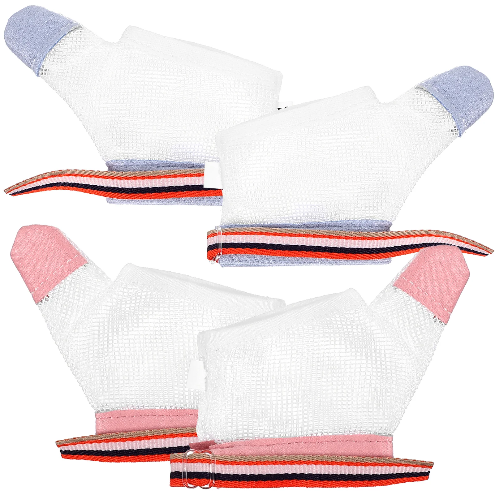 

2 Pairs Anti-scratch Gloves Anti-eating Newborn Toddler Essentials Mittens Adjustable Baby Nylon Thumb Sucking Guard