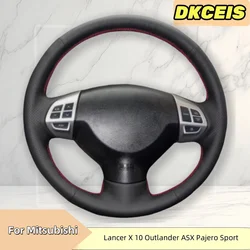 Car Steering Wheel Cover Faux Leather For Mitsubishi Lancer X 10 Outlander ASX Pajero 2006-2016 Steering Wheel Braiding Cover