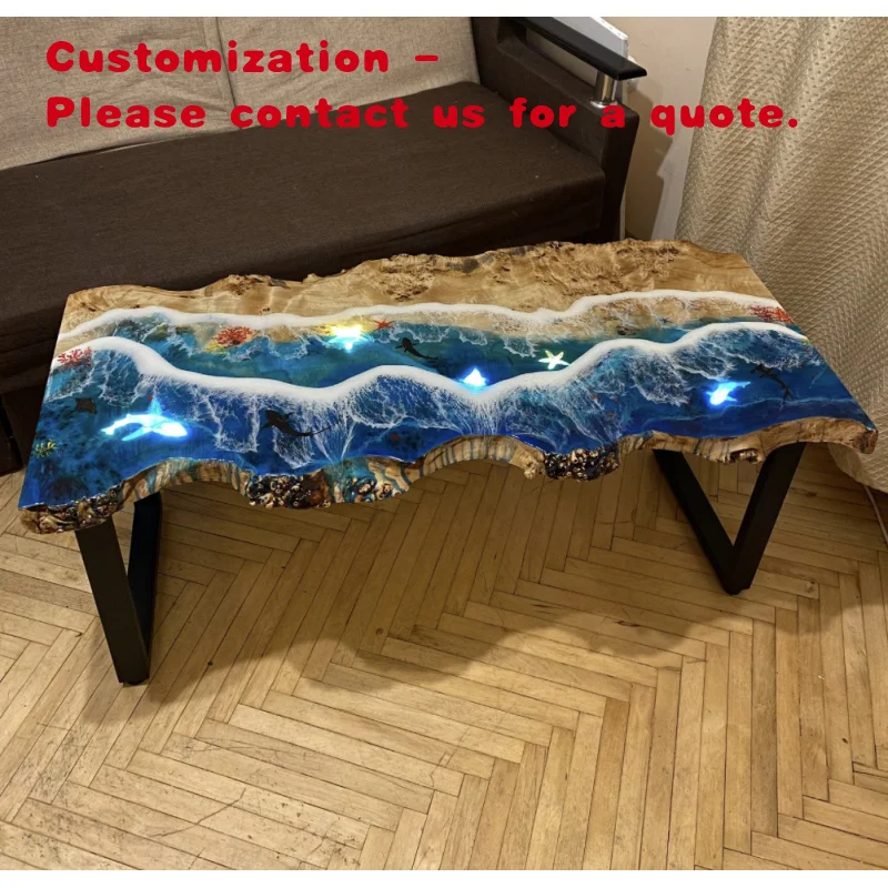 custom.Design Marble Solid Wood Walnut Slab Epoxy Resin Top Foldable Convertible Modern Dining Table Hotel and Scho