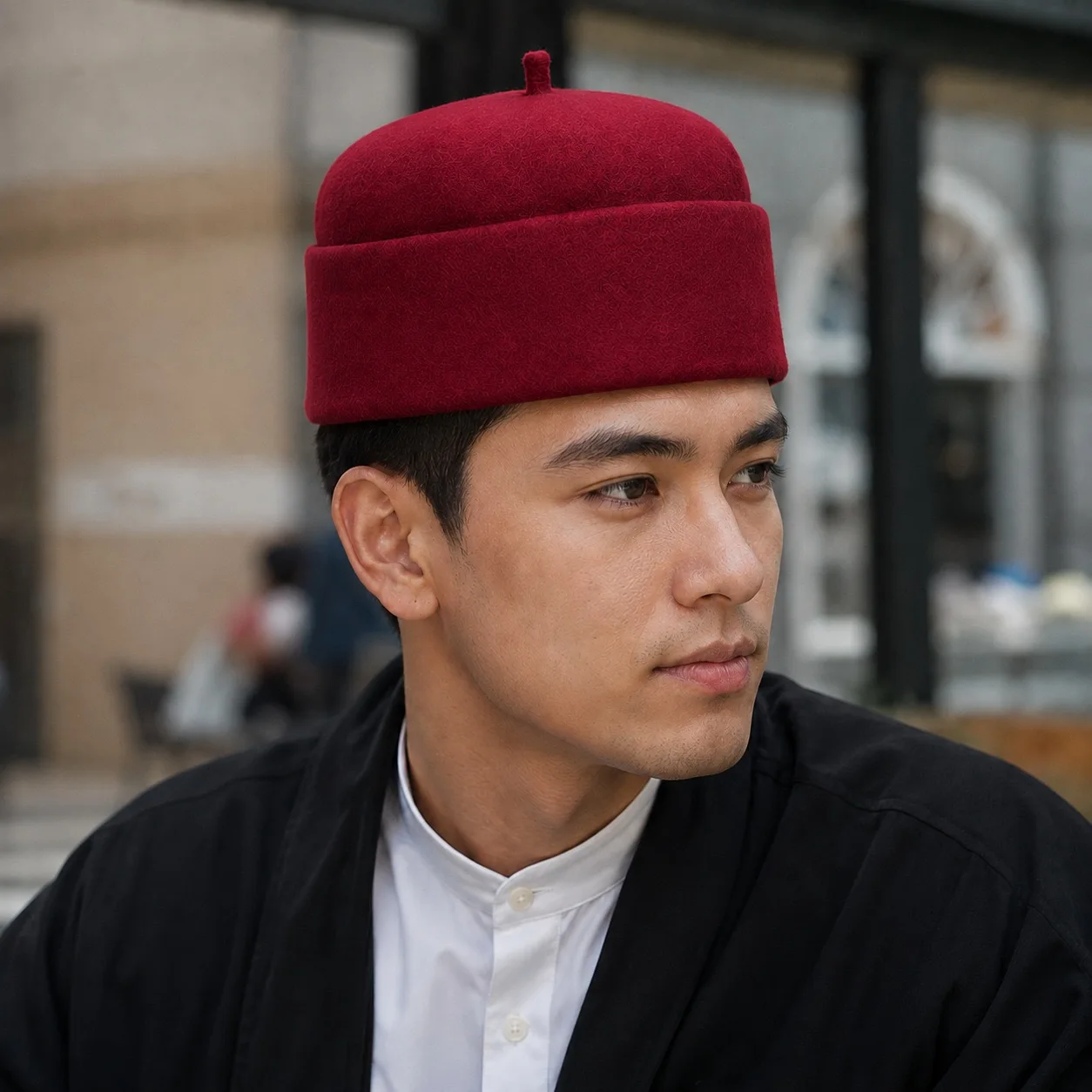 Muslim Fez Hat Man Islam Kufi Tax Products Saudi Arabic Prayer Accessories Wool Cap Turban Kippa Luxury Warm Winter  03726
