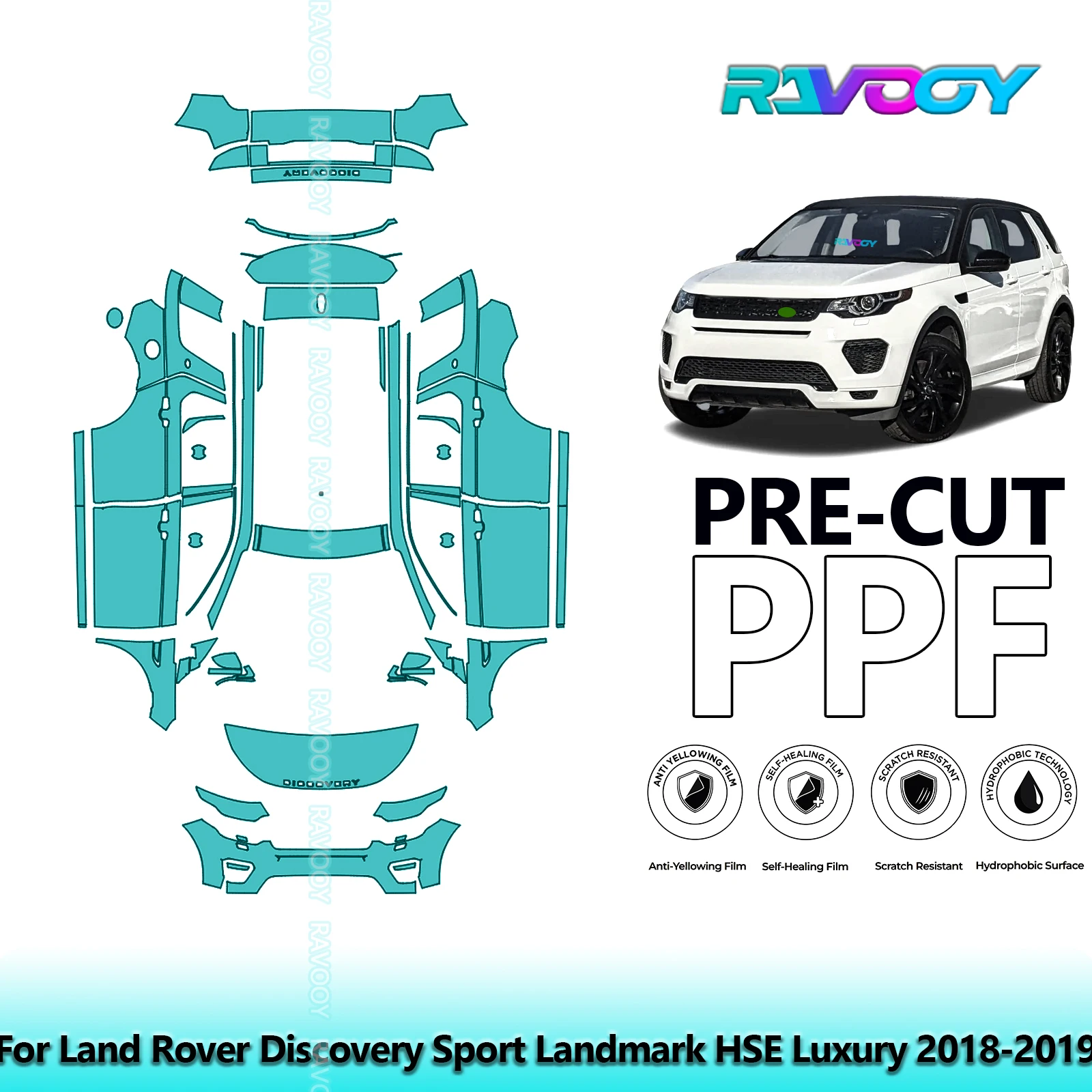 

8.5Mil Full Vehicle Precut PPF Paint Protection Film For Land Rover Discovery Sport Landmark HSE Luxury 2018-2019