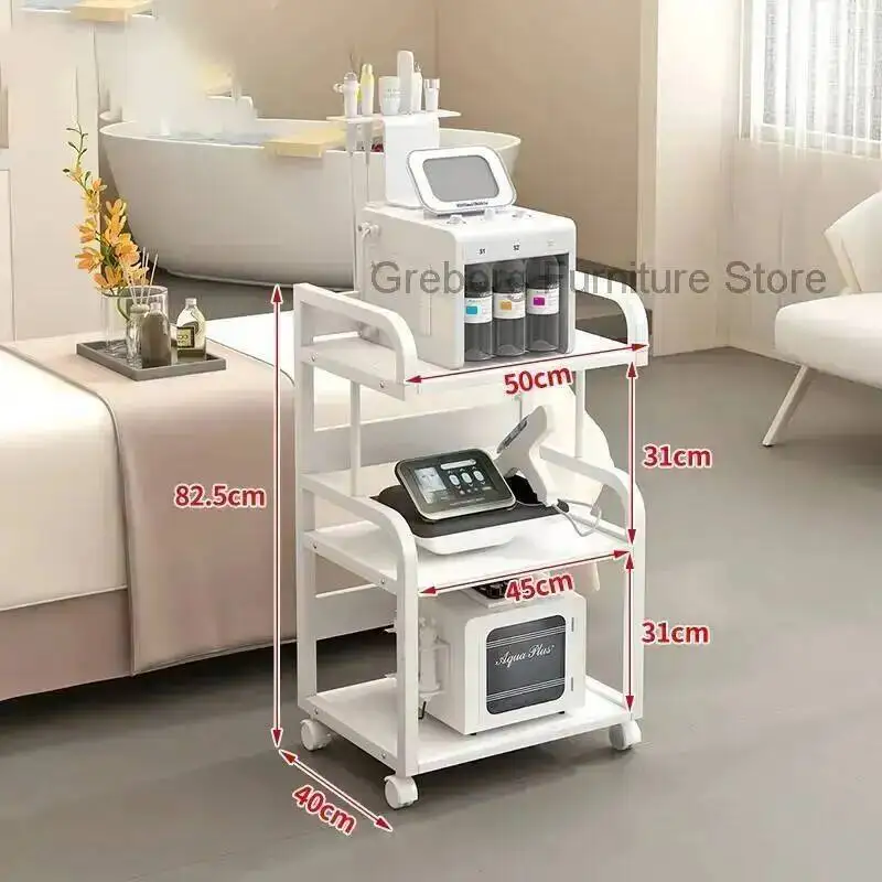 Cosmetic Dressing Cart Furniture Table On Tattoo Wheels Elegant Hairdresser Hospital Trolley Delivery Beauty Room Rollwagen Tool