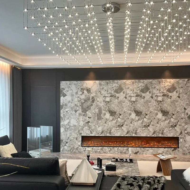 

Living room main light high-end star gypsy firefly light cube Internet celebrity Italian restaurant island bar chandelier