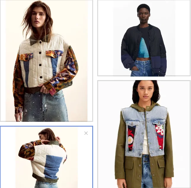 

Foreign trade original single Spanish new winter patchwork embroidery thick women's coat coat