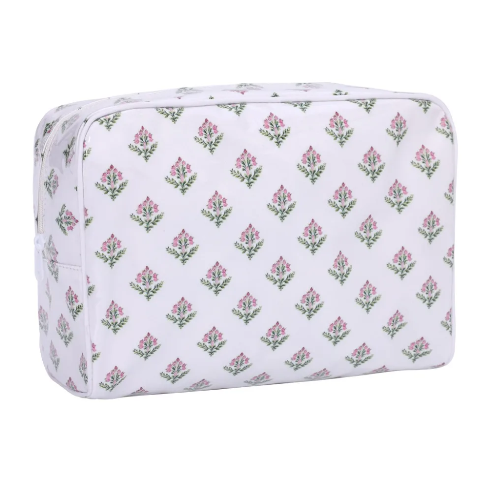 Polyester PVC Cosmetic Bag Waterproof Color-printed Makeup Organizer Portable Large Capacity Toiletry Bag for Women and Girls