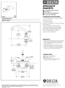 DELTA FAUCET 2133LF, 6,84 x 6,38 x 6,84 polegadas, Cromo