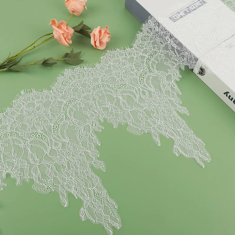 

Оптовая цена, 30 м, французское кружево, ресницы, широкая отделка, одежда, отделка для платья, сделай сам, шитье, кружево, белый цвет