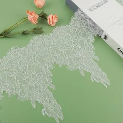 Wholesale Price 30m French Lace Eyelash Wide Trim Apparel Dress Trimmings DIY Sewing Lace Off White in stock