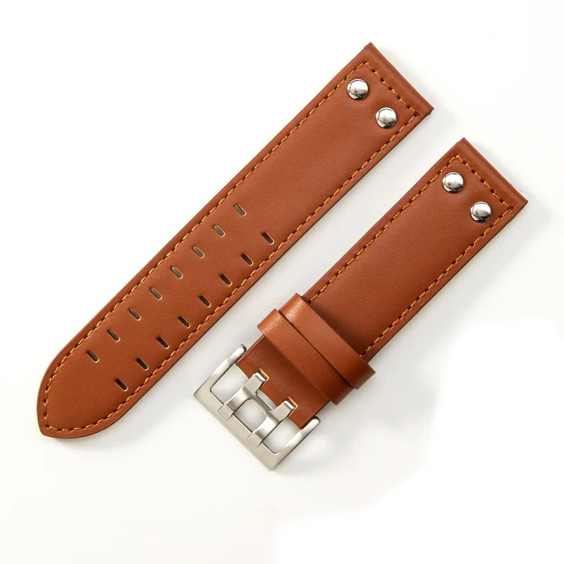 20 Ремешок из натуральной кожи 22 мм для Hamilton Khaki Aviation Field Navy H 70595593   H 77616533   Ремешок для часов Мужской браслет-браслет