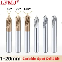 1pcs Carbide Spot Drill Bit 60 90 120 Degree1-20mm CNC Chamfering Drilling Guide Tool Tungsten Steel Location Center Pilot Drill