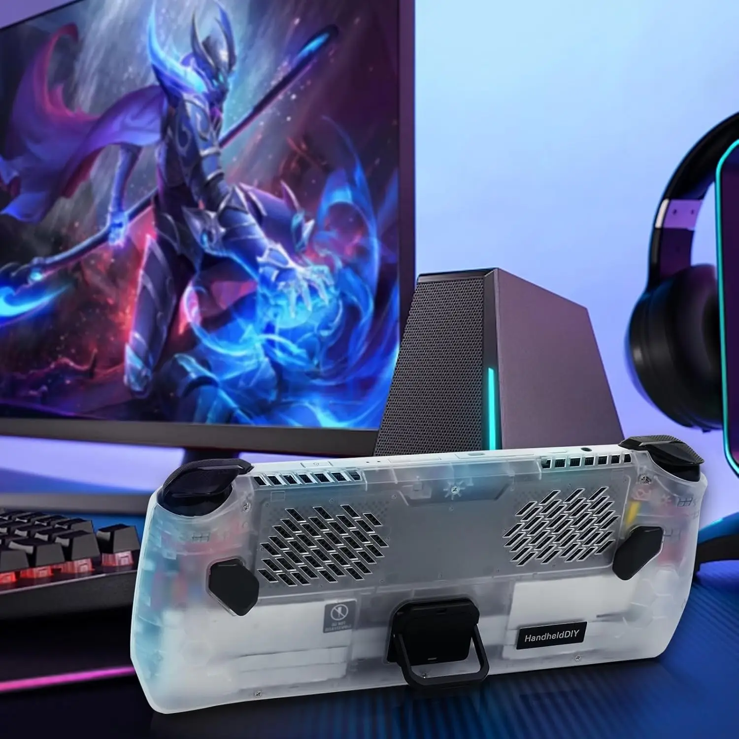 Transparent Back Plate for ROG Ally, DIY Clear Edition Replacement Shell Case for ASUS ROG Ally, Cooling Modcase for ROG Ally