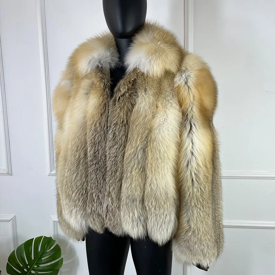 Natural Fox Fur Clothes Real Fox Fur Coat  Winter Men Big Large Suit Collar Warm Thick Best Selling Styles